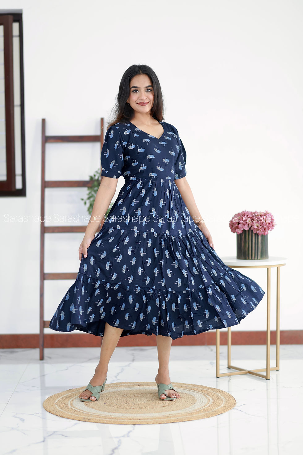 Abitha F Premium Cotton Dress   FEEDING (With Zip)