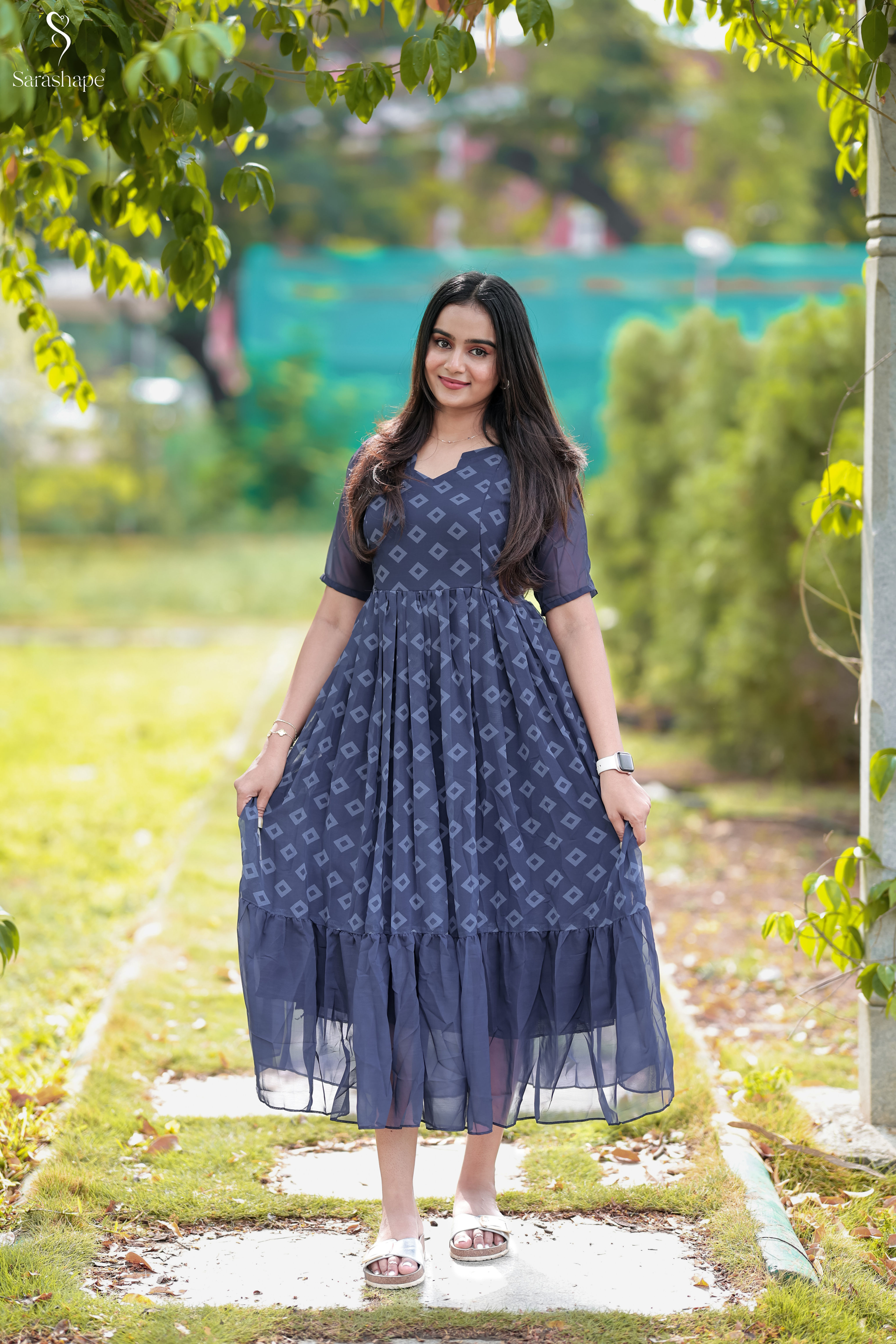 ASIYA F georgette dress With Feeding Zip