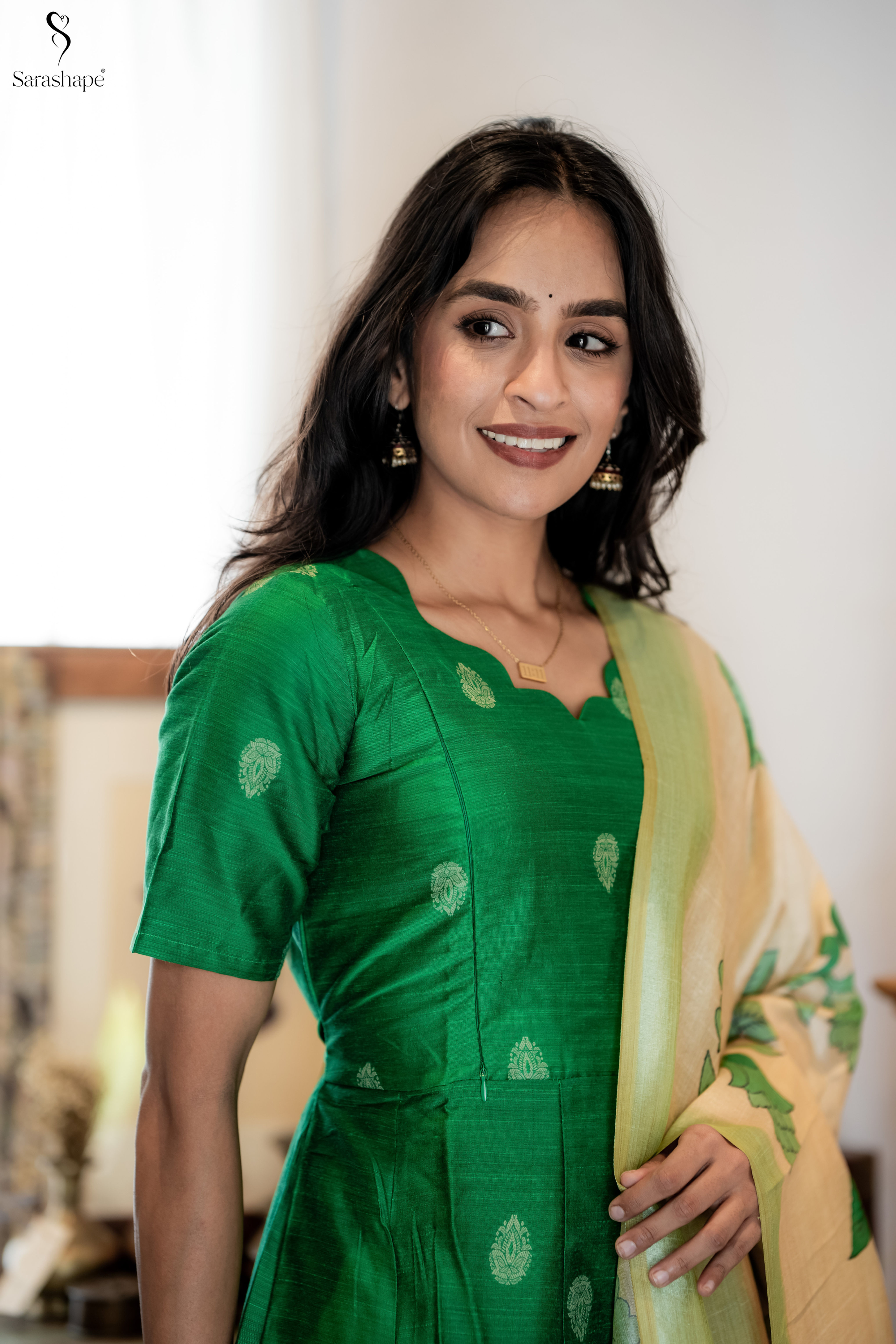 Padma FEEDING RAW SILK Anarkali ( Top+ Duppatta ) Set