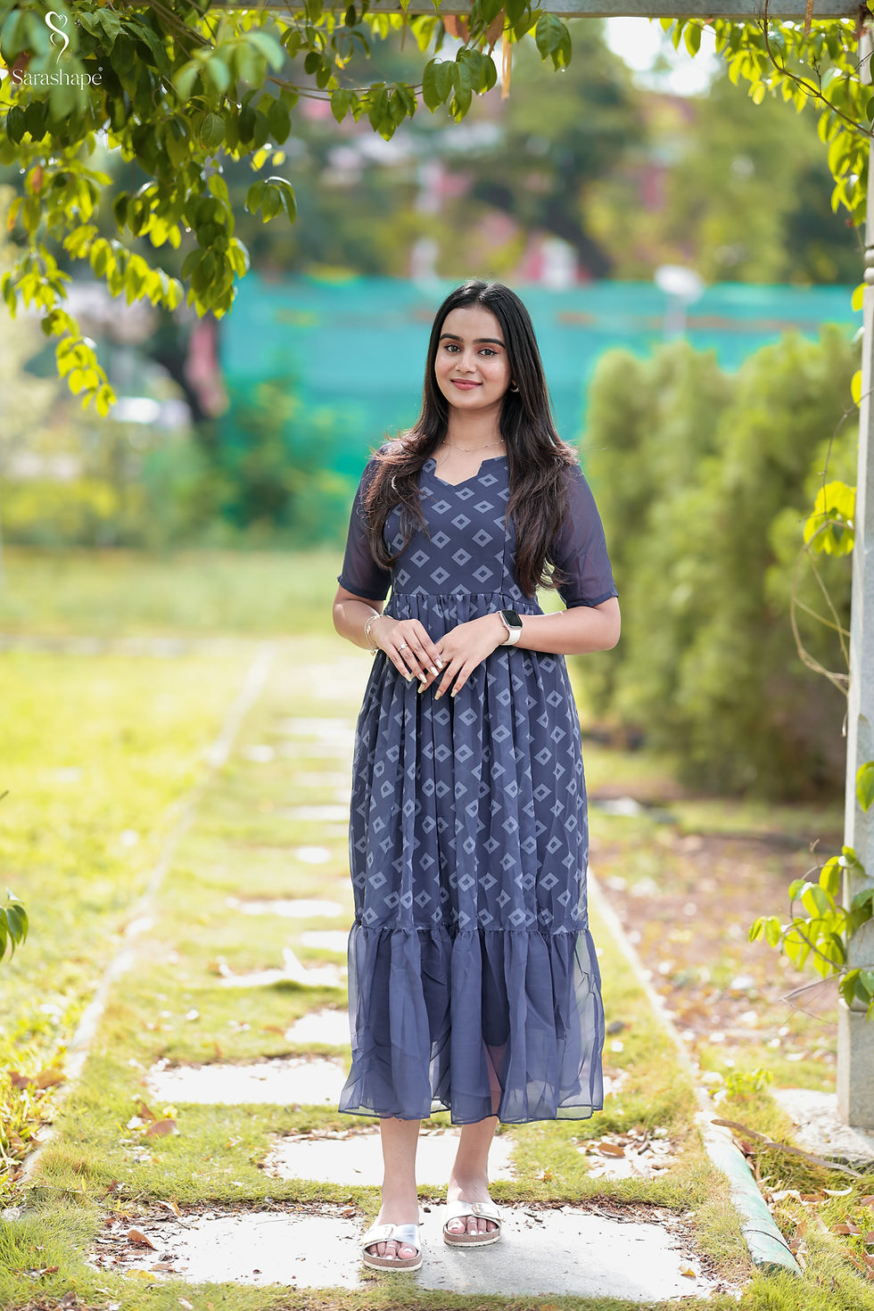 Thumbnail: ASIYA F georgette dress With Feeding Zip