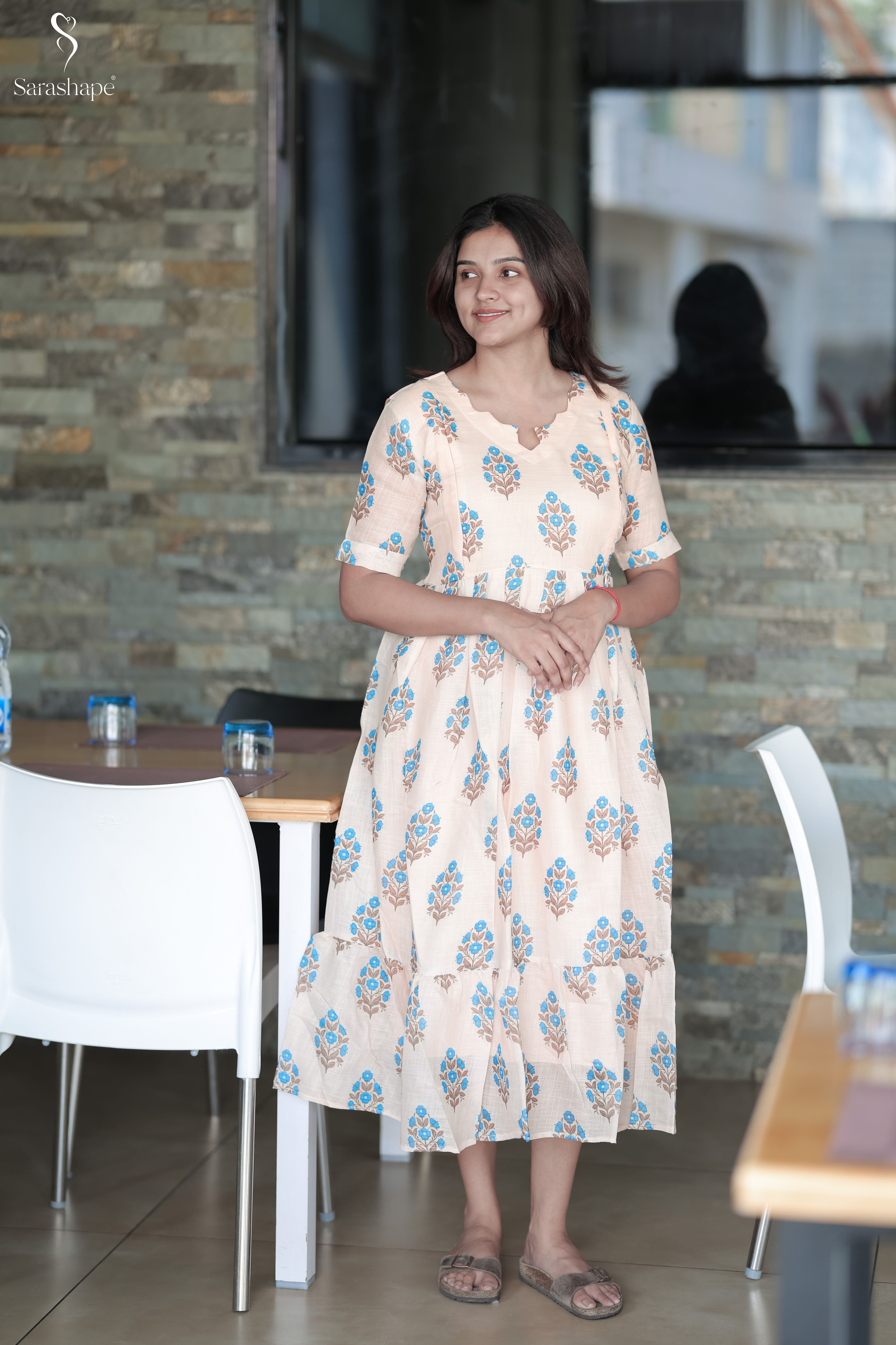 Kundhavi NF Linen Dress Non feeding - with Lining