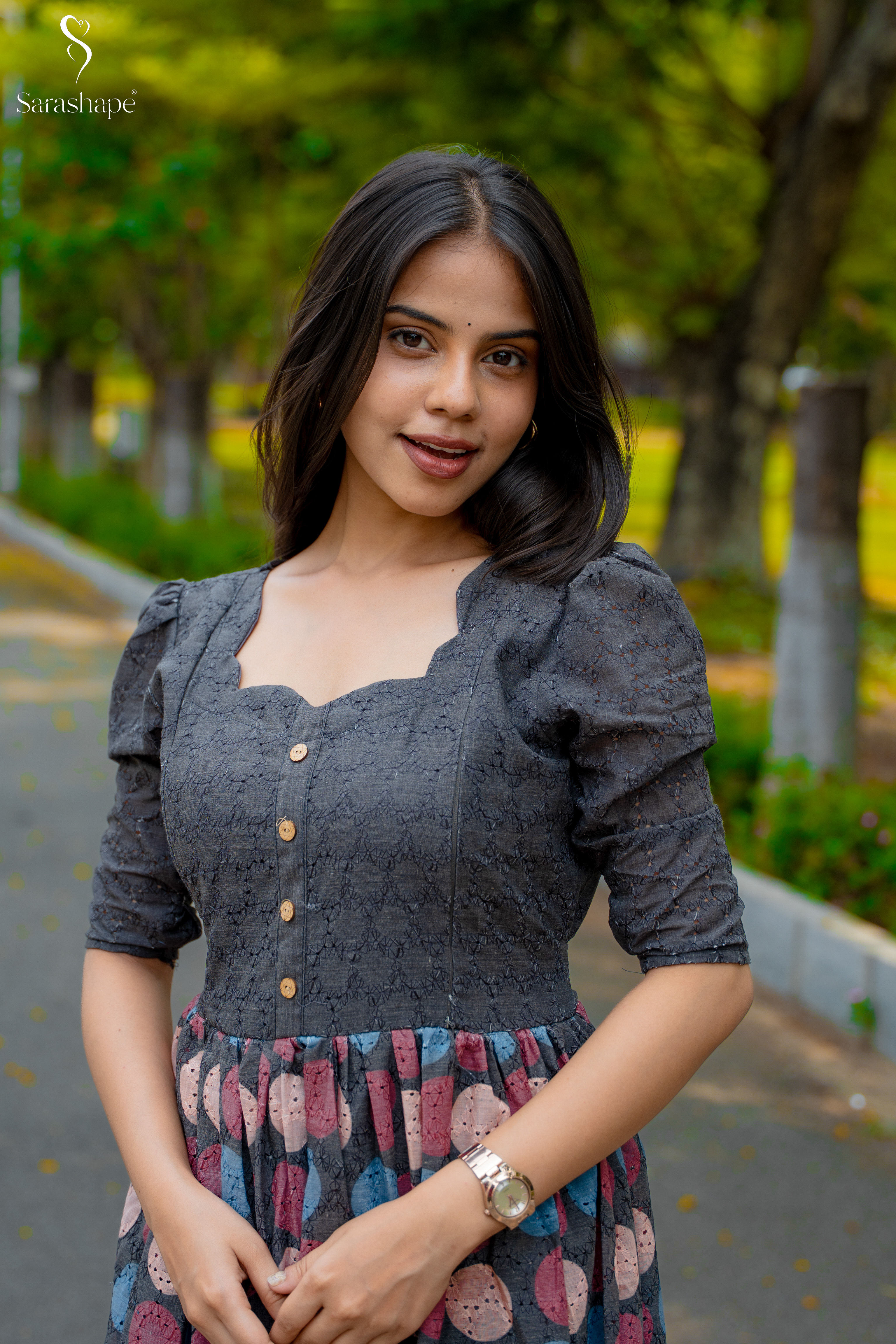 Sowmiya feeding Hakoba dress With Lining & Feeding Zip