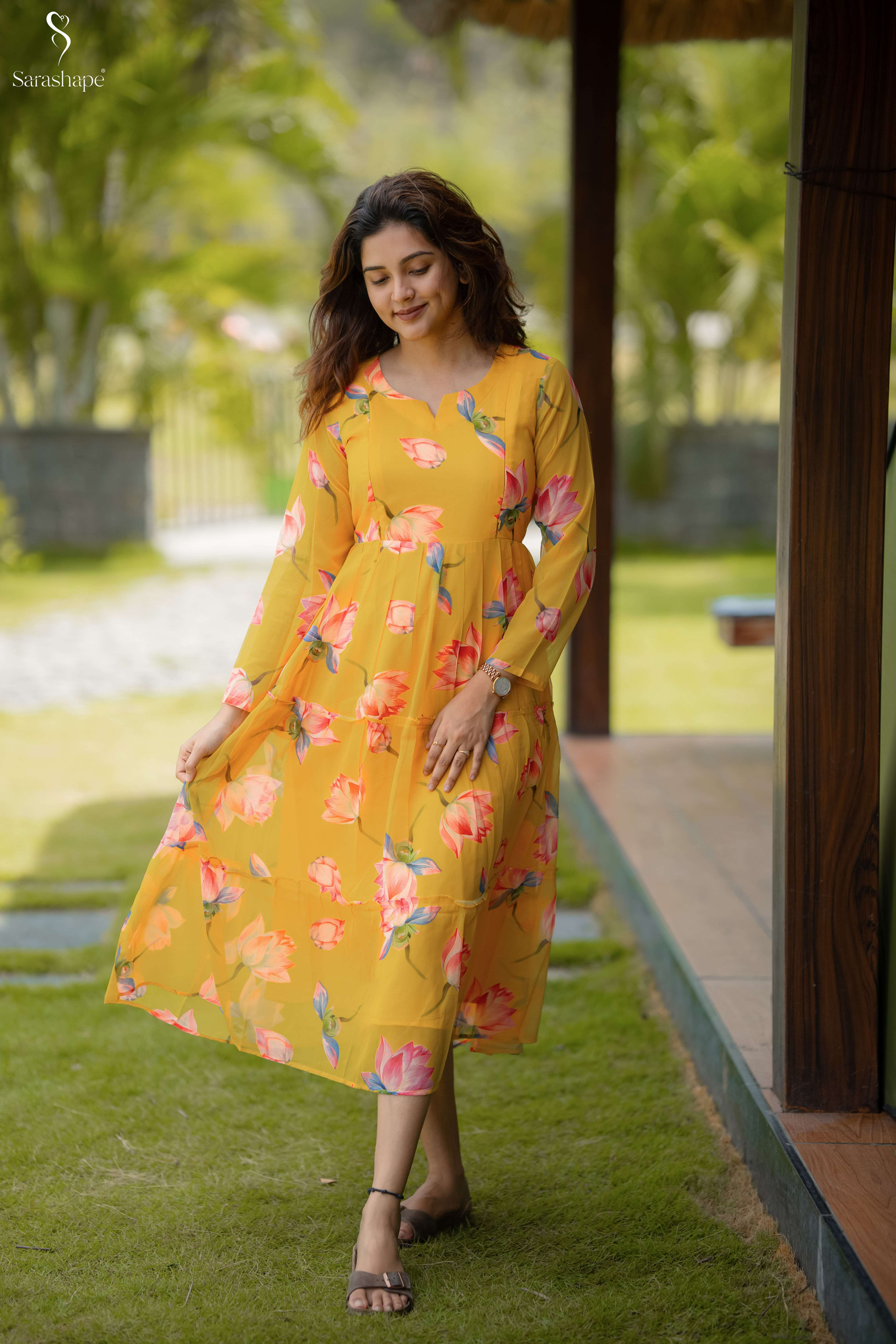 Ravina F georgette dress With Feeding Zip