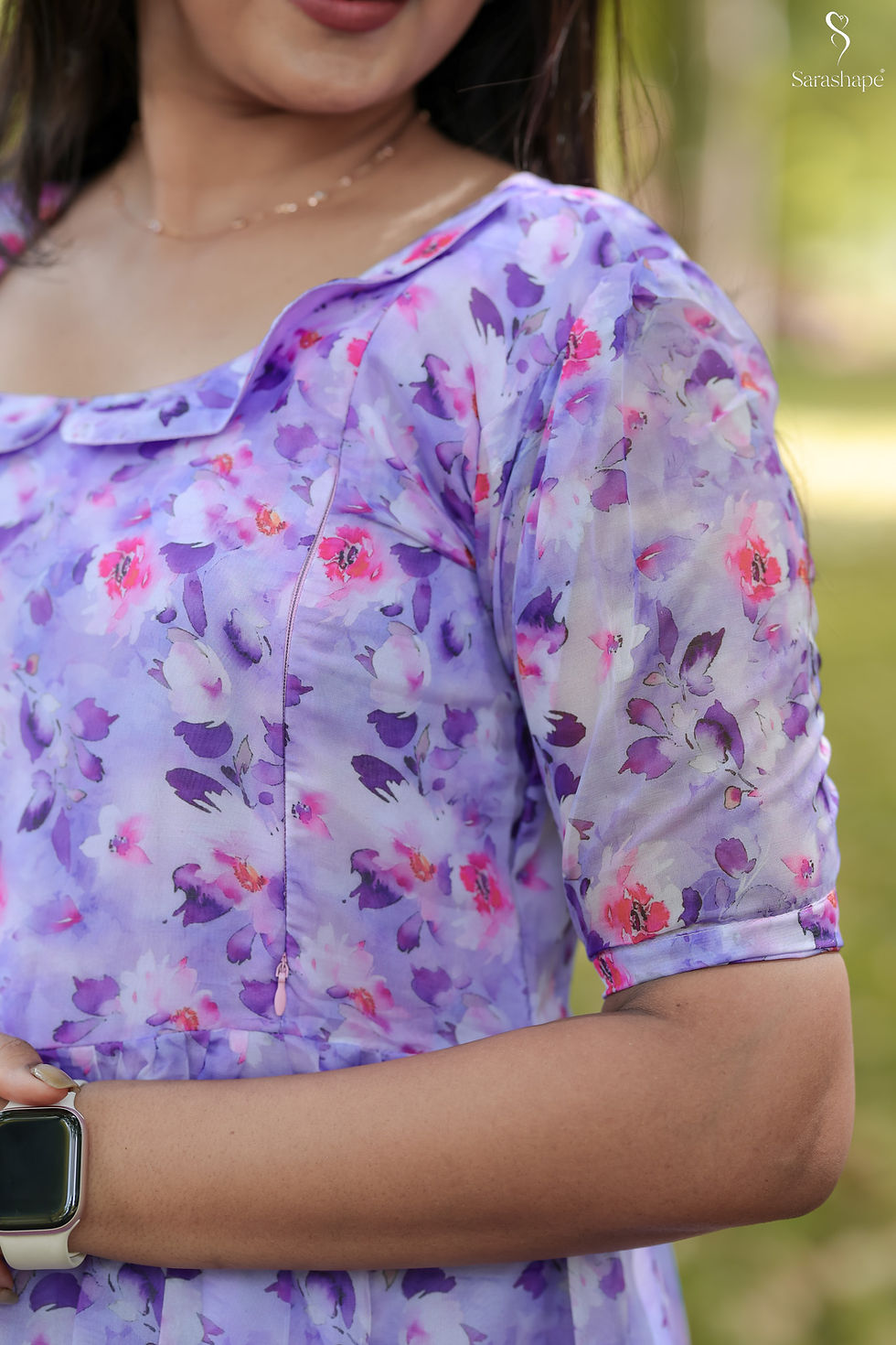 Thumbnail: Malliga F georgette dress With Feeding Zip