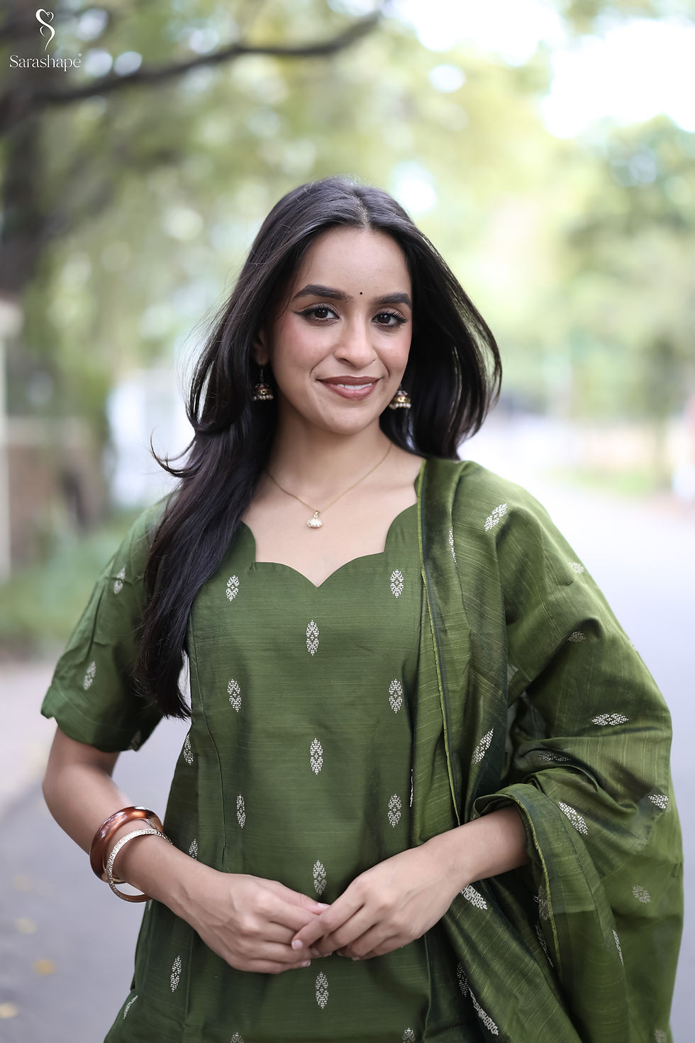 Thumbnail: Mugai Raw Silk Feeding Salwar Set ( Top , pant &amp; Duppata)