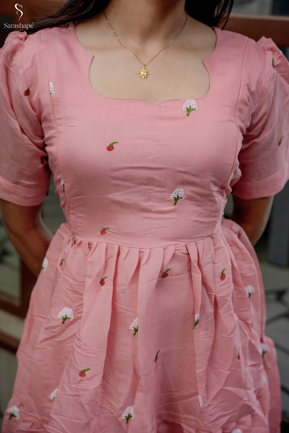 Thumbnail: Yabusha F Mul Cotton Dress Feeding (with zip)