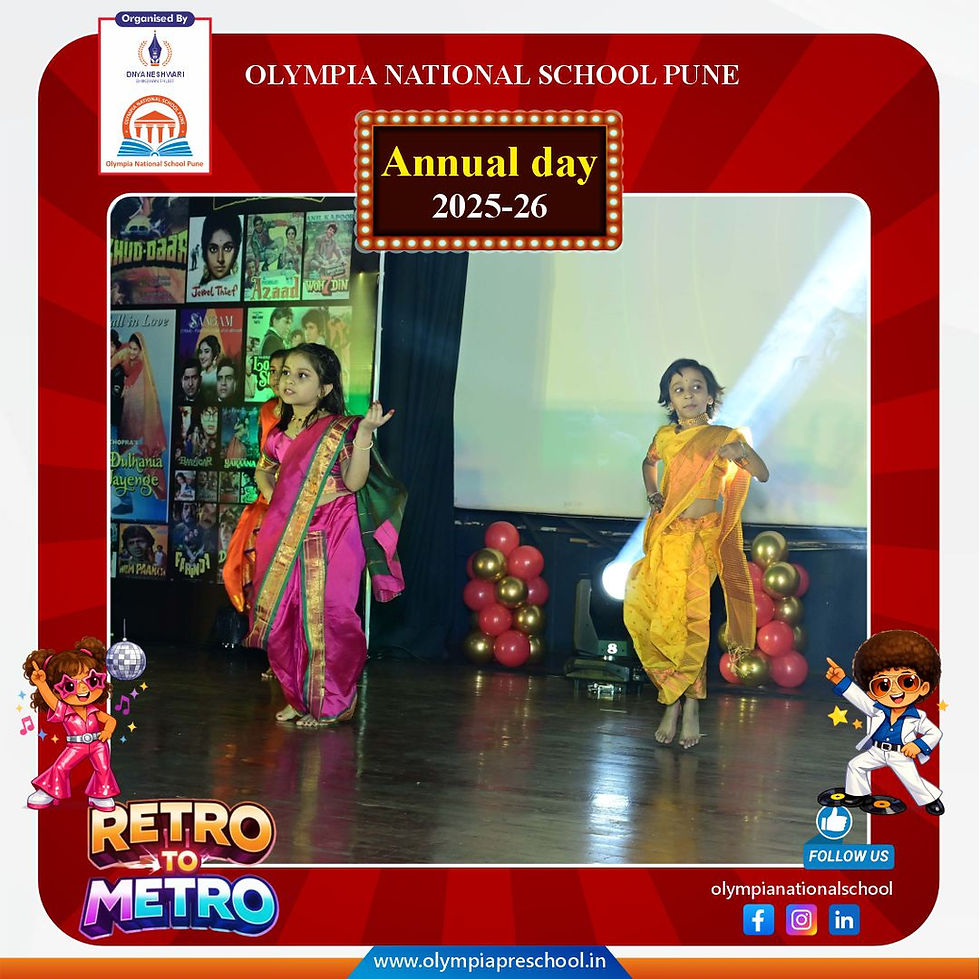 Olympia National School Pune Annual Day 2025–26: A Retro Ride to the Metro Beat