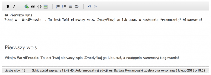 WP-Markdown - edytor