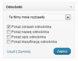 Ustawienie widgetu z odnośnikami w WordPressie - przykład