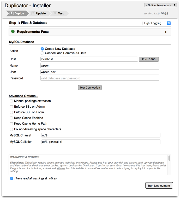 Duplicator - instalacja