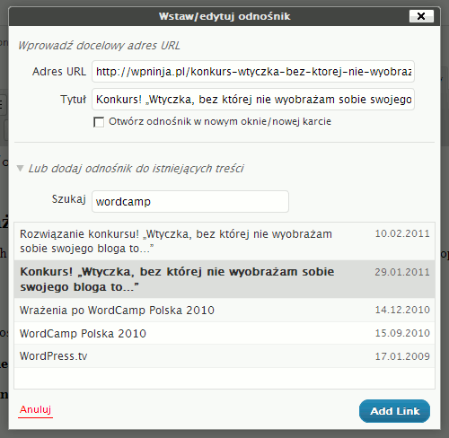 Linkowanie w obrębie strony
