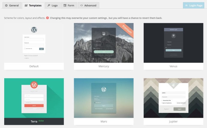 Tesla Login Customizer - templates