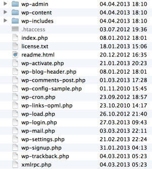 WordPress - pliki