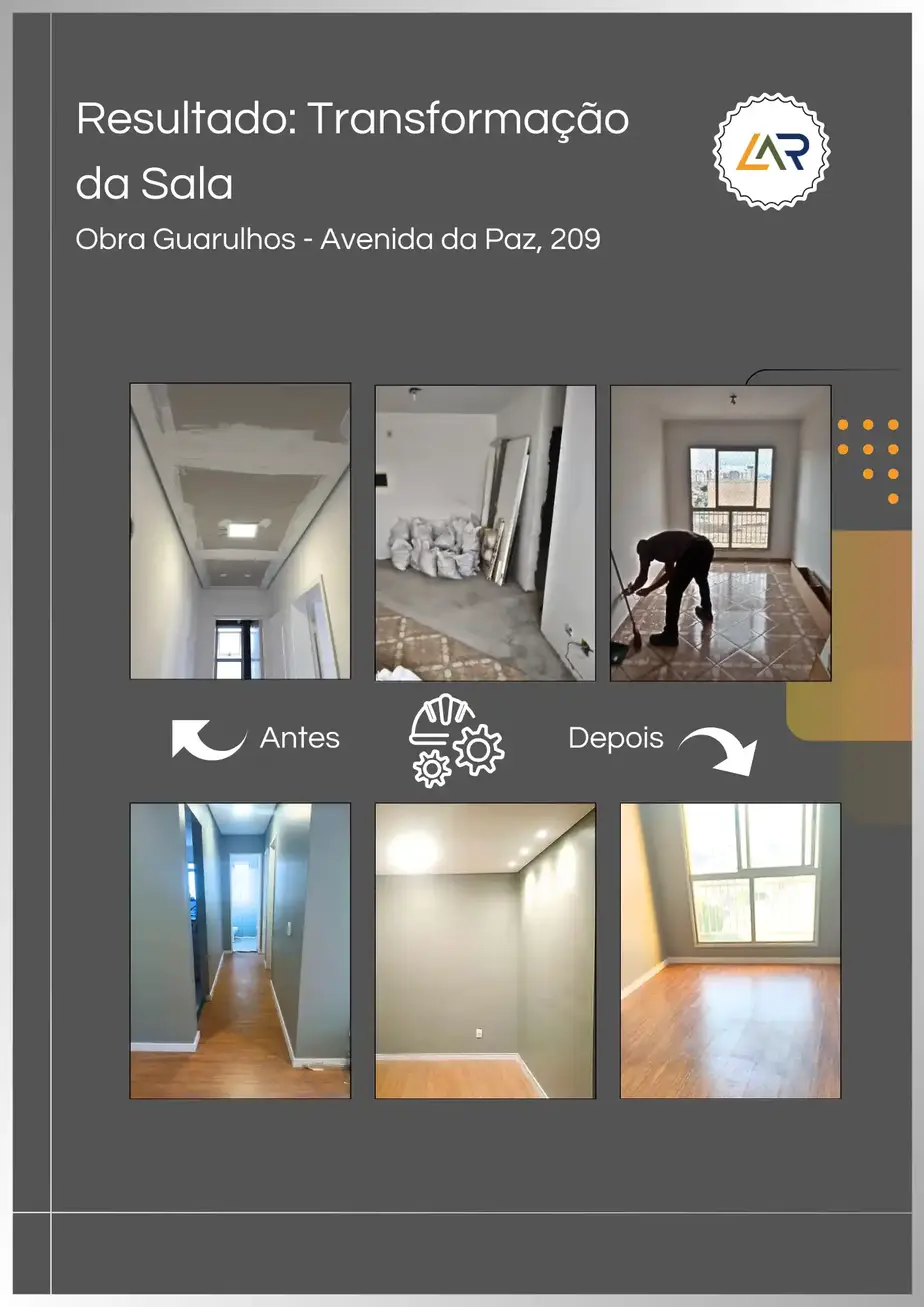 Resultado da transformação da sala pela Lar Pontual Engenharia.