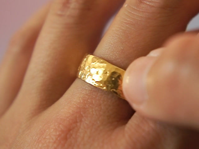Thumbnail: Over the Clouds Ring with Diamond Star, Gold Plated