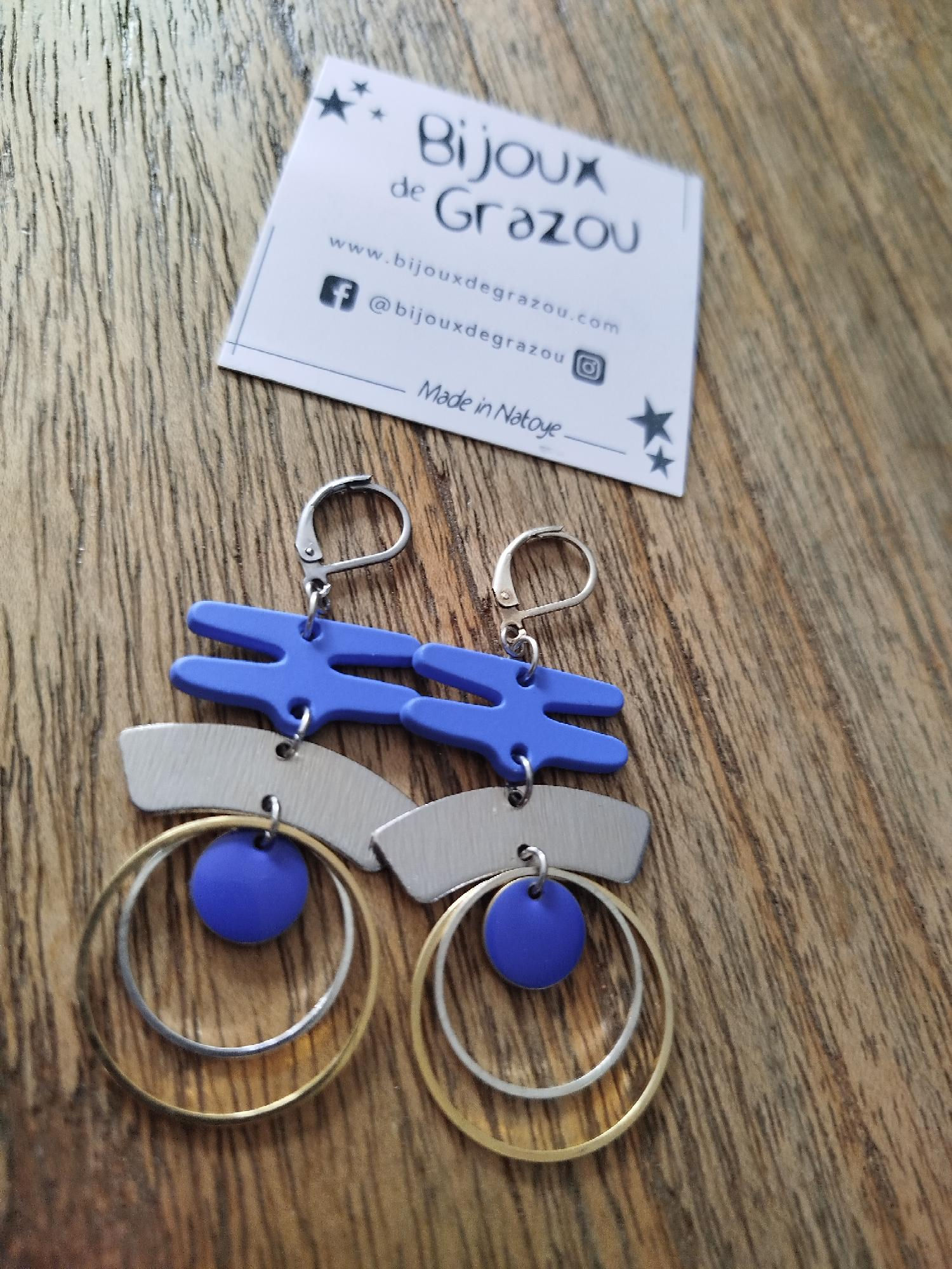 Boucles bleues - argentées