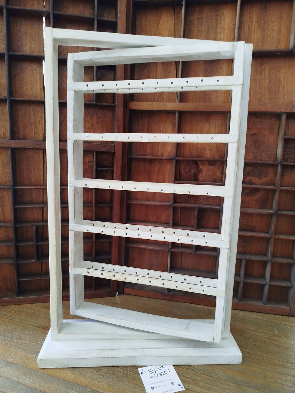 Miniature : Présentoir Sélection by Bijoux de Grazou – bois blanc ou bois clair