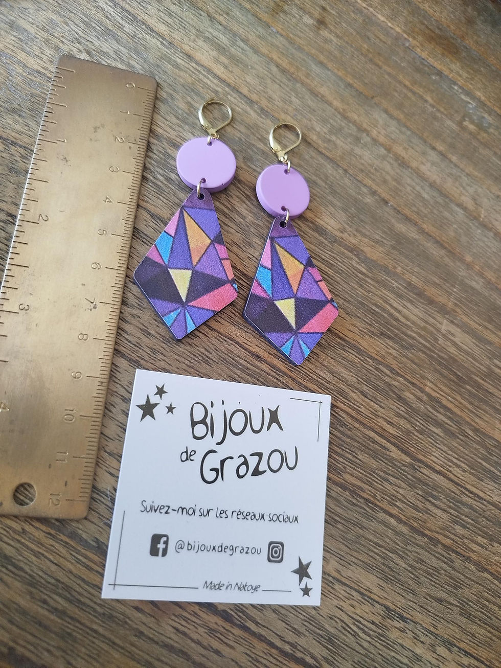 Miniature : Boucles géométriques ton mauves