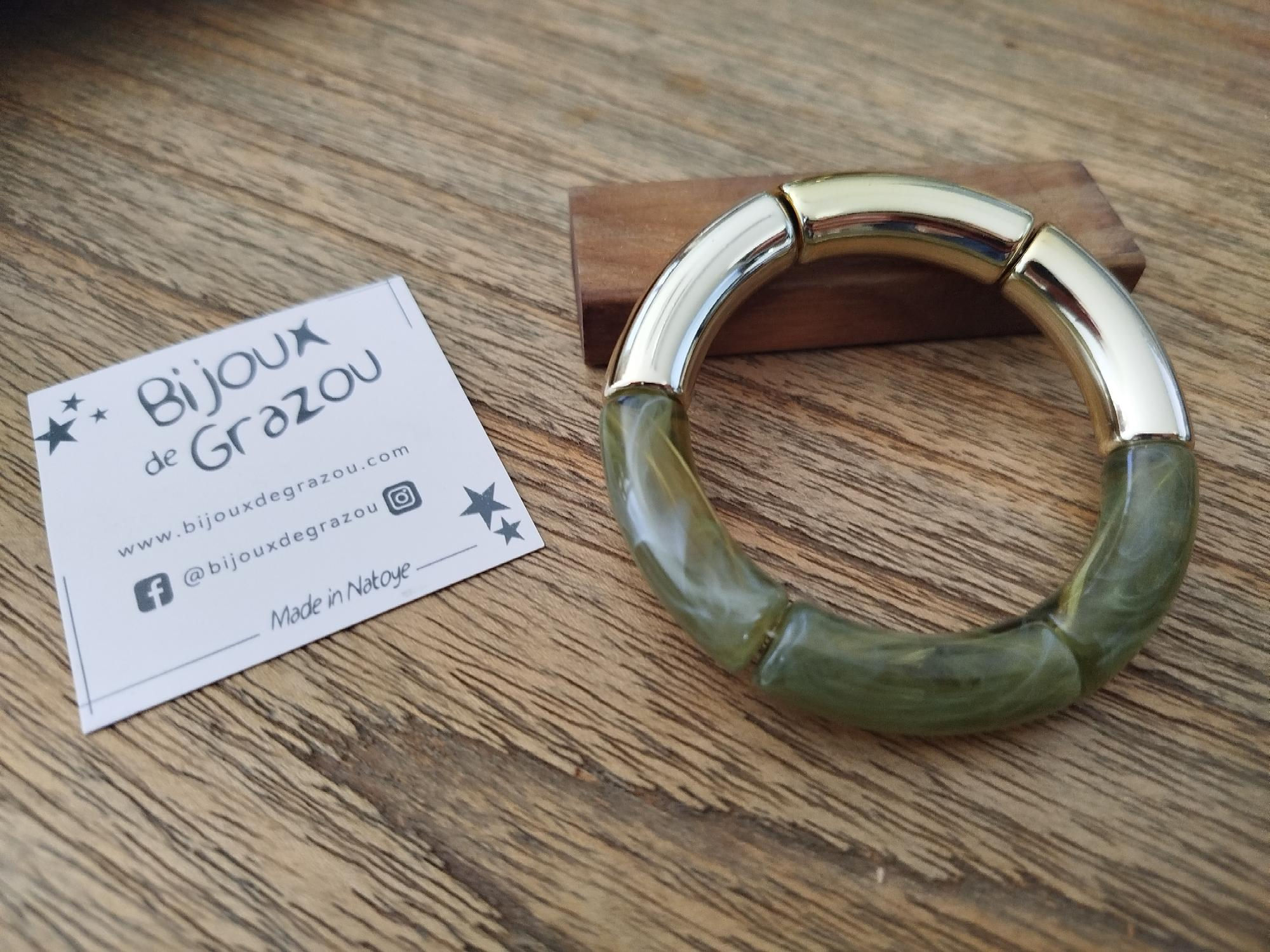 Bracelet doré - vert