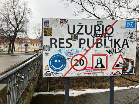 image of Užupio street sign
