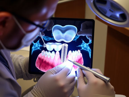 Austin same-day dental implant procedure with digital scanner.