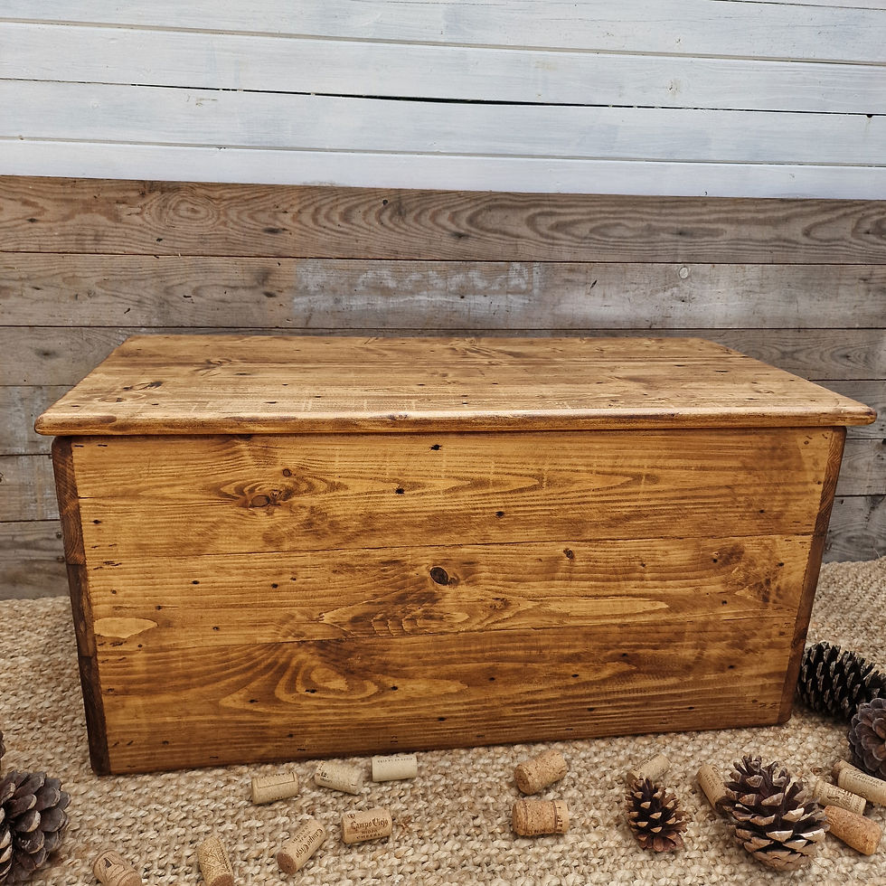Thumbnail: Rustic Reclaimed Wooden Storage Trunk with Lid
