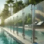 DALL·E 2025-01-14 18.06.59 - A realistic close-up view of a modern pool fence, featuring s