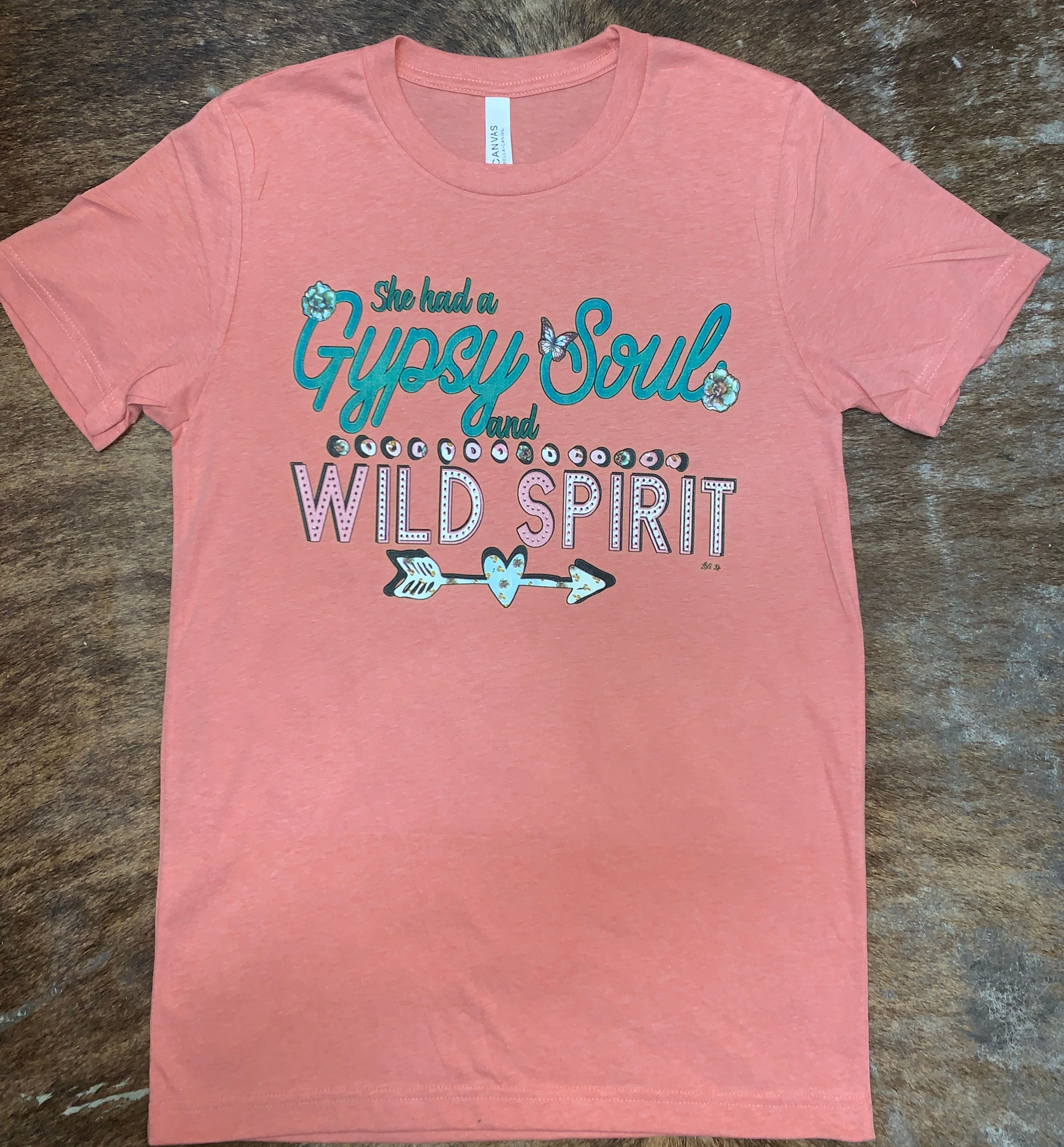 SHE HAD A GYPSY SOUL PINK GRAPHIC TEE