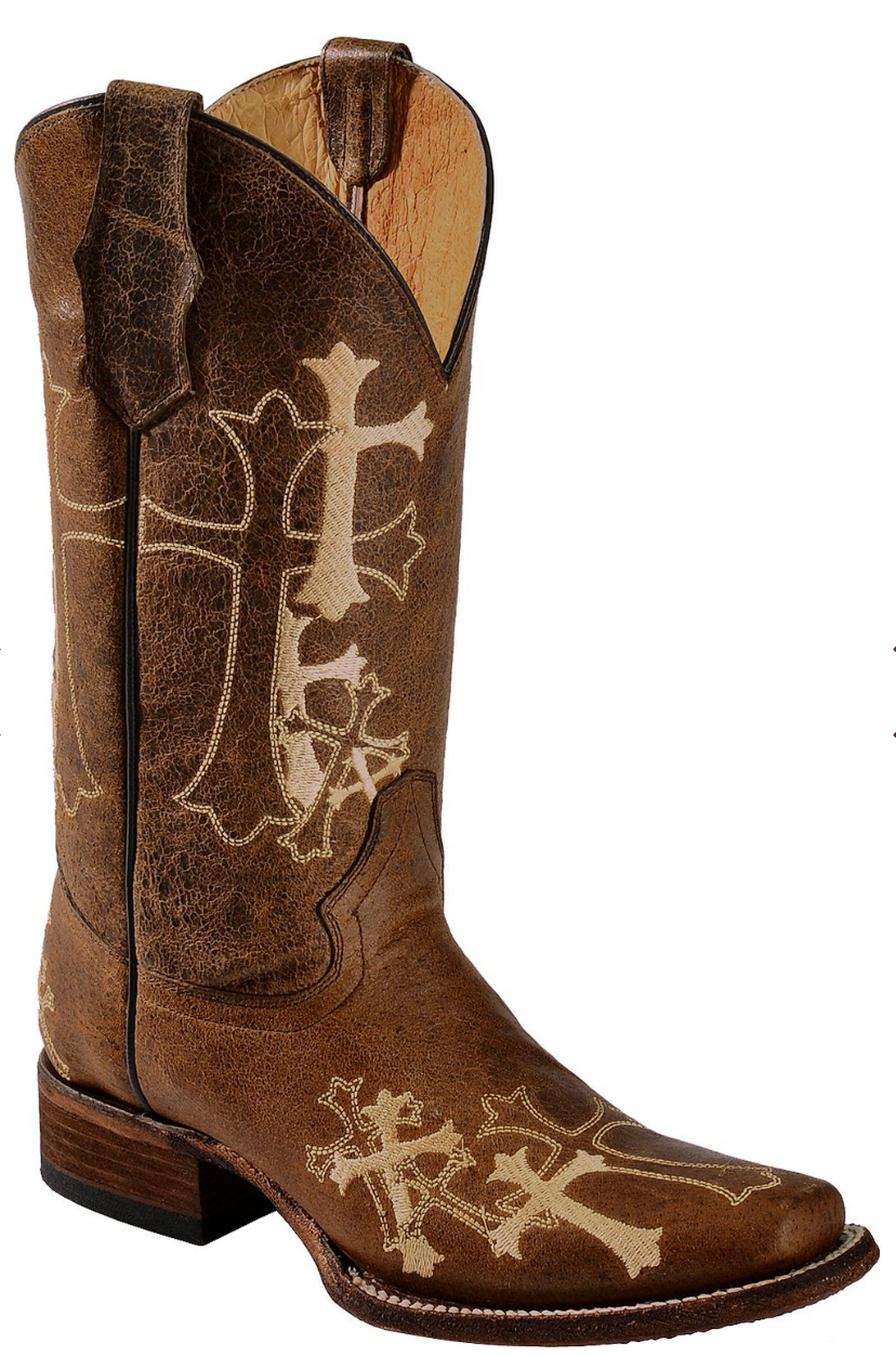 Thumbnail: L5042 LADIES BROWN/BEIGE CROSS