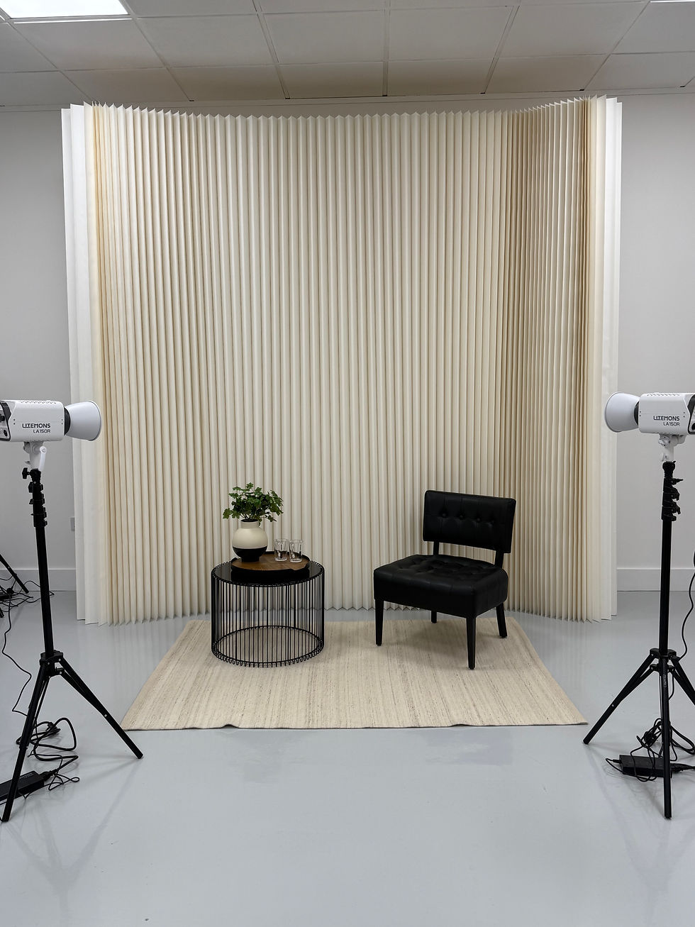 Paper backdrop set up