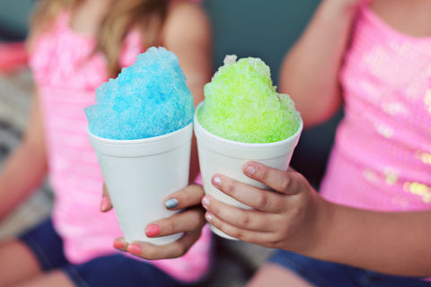 Pink and green slushies