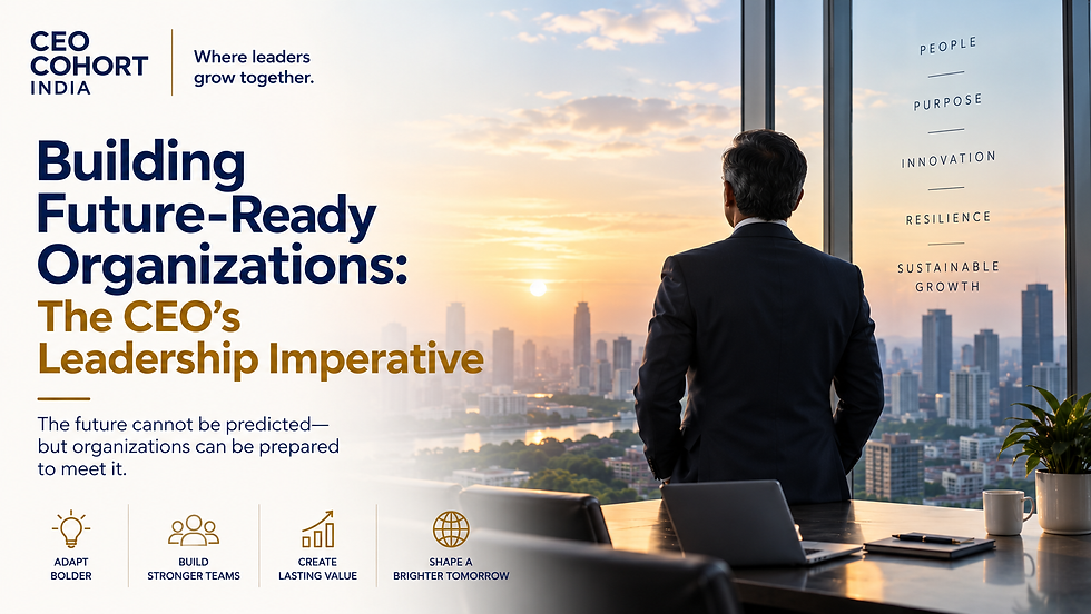 CEO and leadership team building a future-ready organization through strategy and innovation
