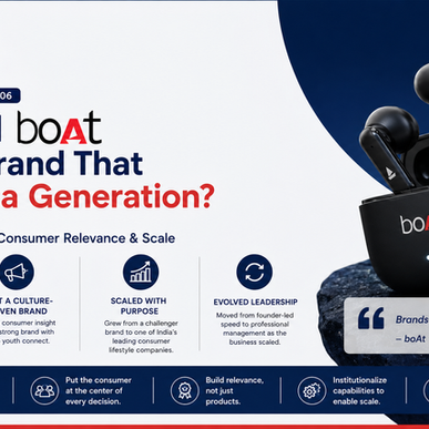 boAt leadership case study on building a consumer brand through youth culture, customer understanding and scalable growth