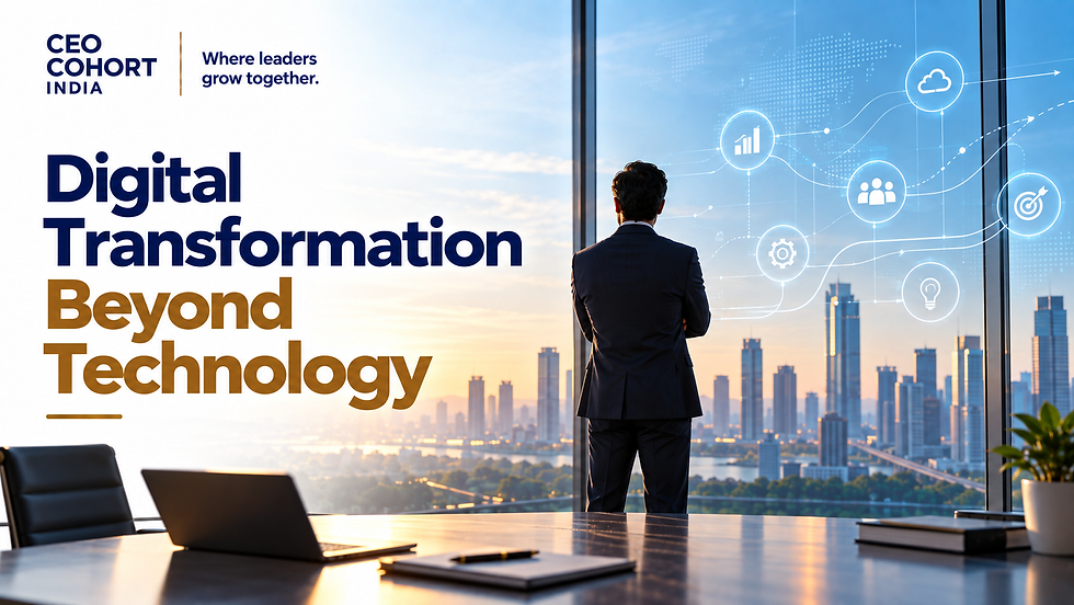 CEO leading digital transformation through technology, people, processes and organizational change