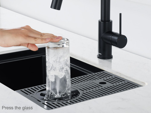 Scamall 25x15x9 Undermount Kitchen Sink Ledge Workstation With Glass