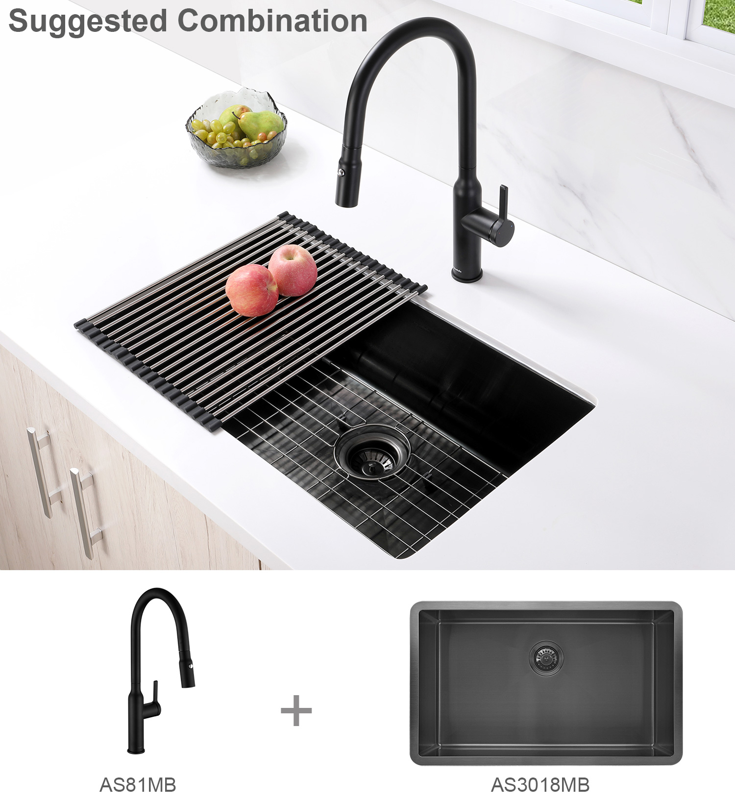 Bar Sinks Kitchen Fixtures AguaStella AS1514MB Gunmetal Black Bar Sink