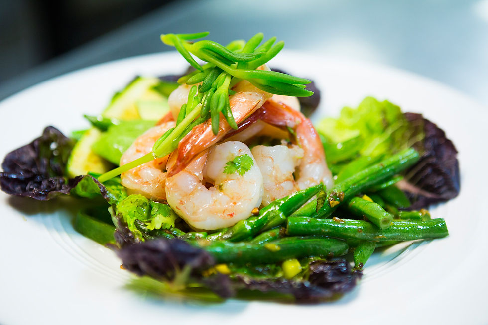 Beach Bananas with prawns