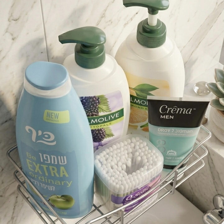 תמונה ממוזערת: מדף מלבני ללא קידוח למטבח/למקלחת