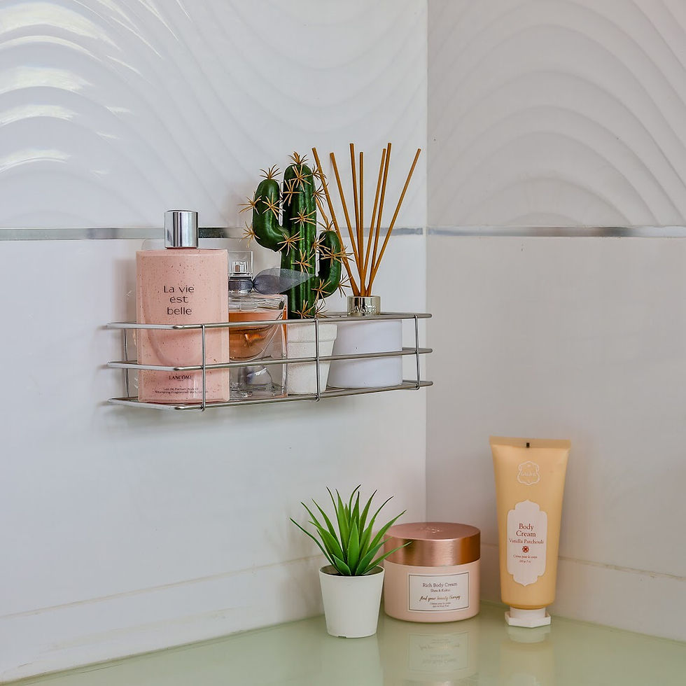 תמונה ממוזערת: מדף מלבני גבוה 30ס"מ ללא קידוח לאמבטיה