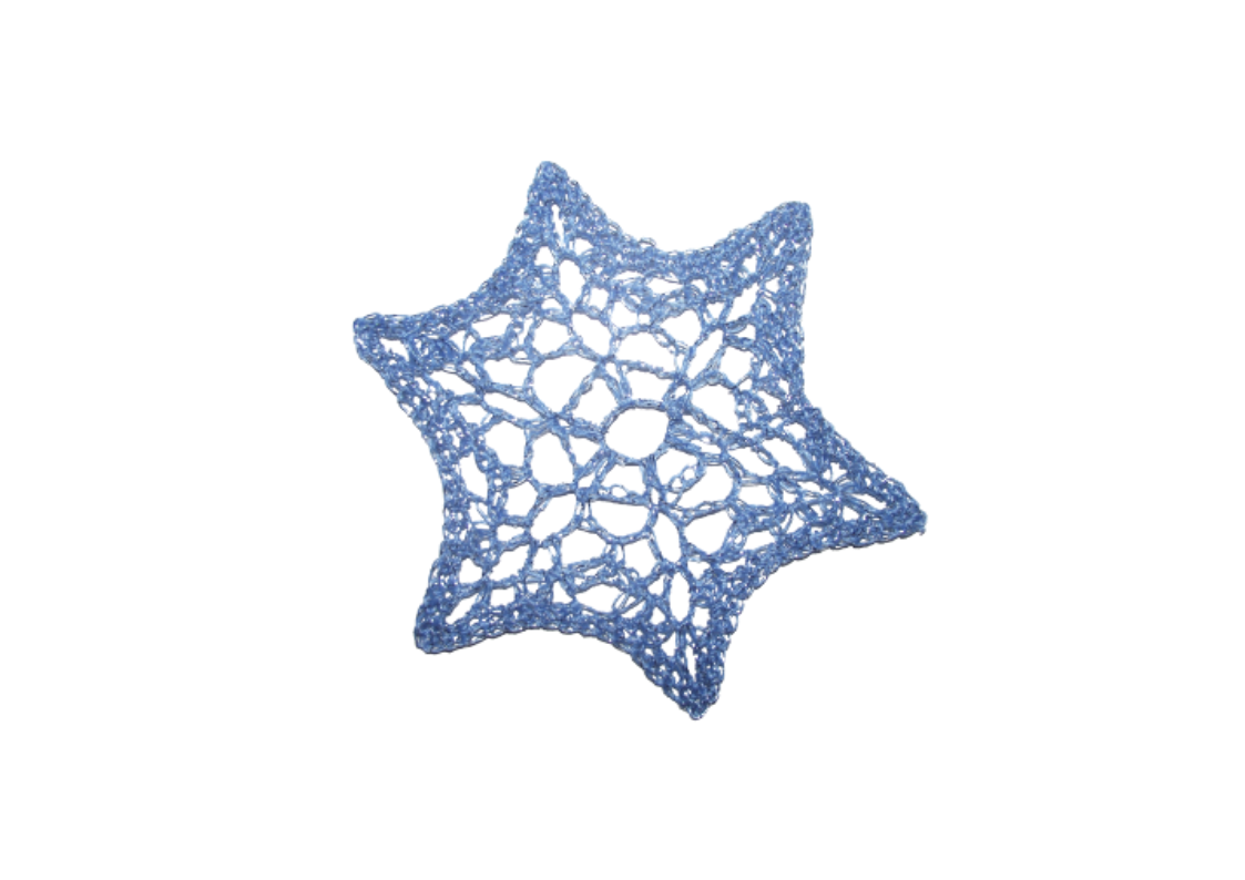 Снежинка синяя ажурная