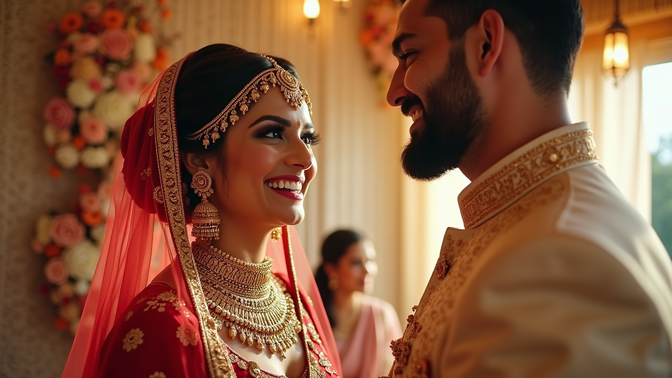 Eye-level view of a bride laughing during a candid moment