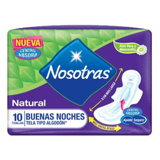 TOALLAS NOSOTRAS NATURAL BUENAS NOCHES X10