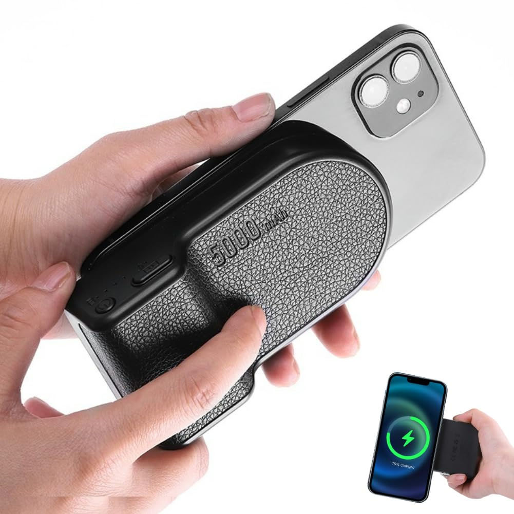 INOVAGEN Magnetic Phone Selfie GripBuilt in Powerbank 5000mAhQi Wireless Chargin