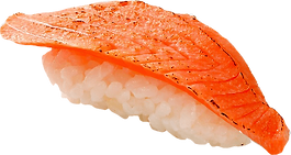 寿司:サーモンの炙り:サーモンを炙って旨味を引き立てます.png