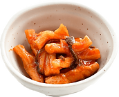 おつまみサラダ:ぽりぽりキムチ:この食感が癖になる!大根のキムチです。