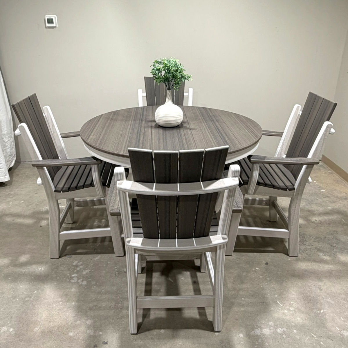5pc Daisy Square Table Set (Coastal Gray/Seashell)