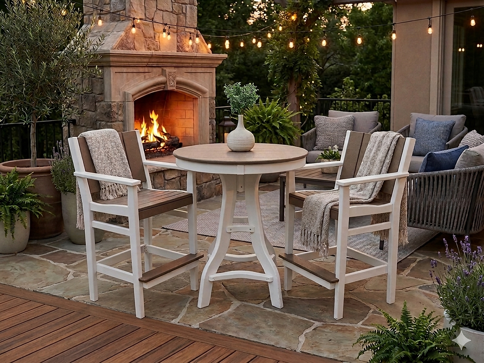 Thumbnail: Jayden Bistro Set (Weathered Wood on White)
