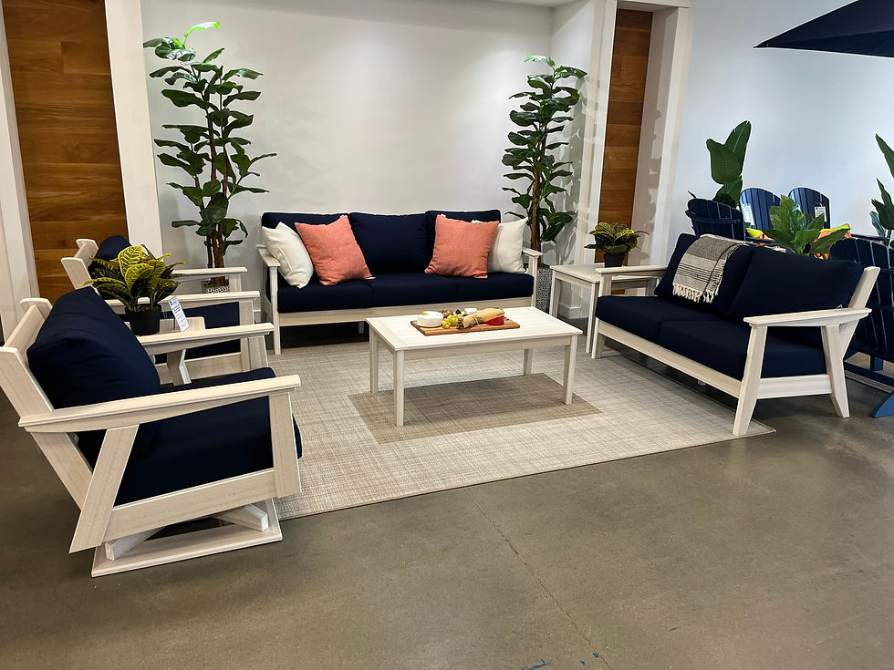 Thumbnail: Amelia Chair (Seashell/Canvas Navy)