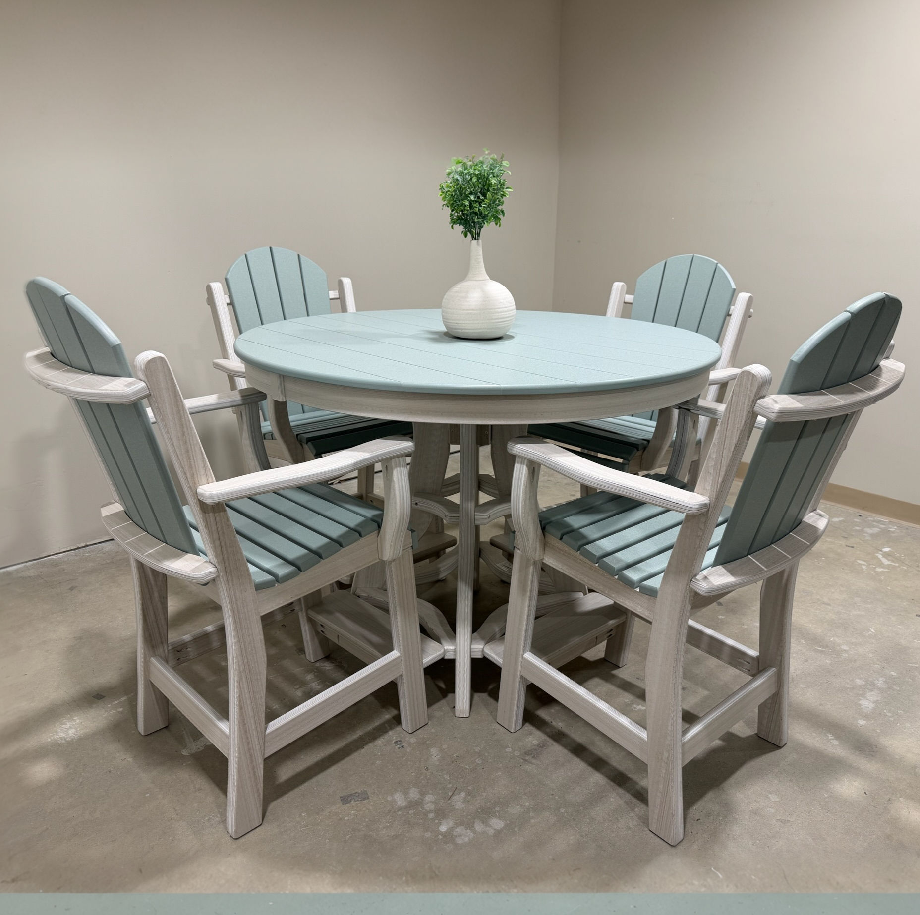 5pc Daisy Comfy Poly Table Set (Mint/Seashell)