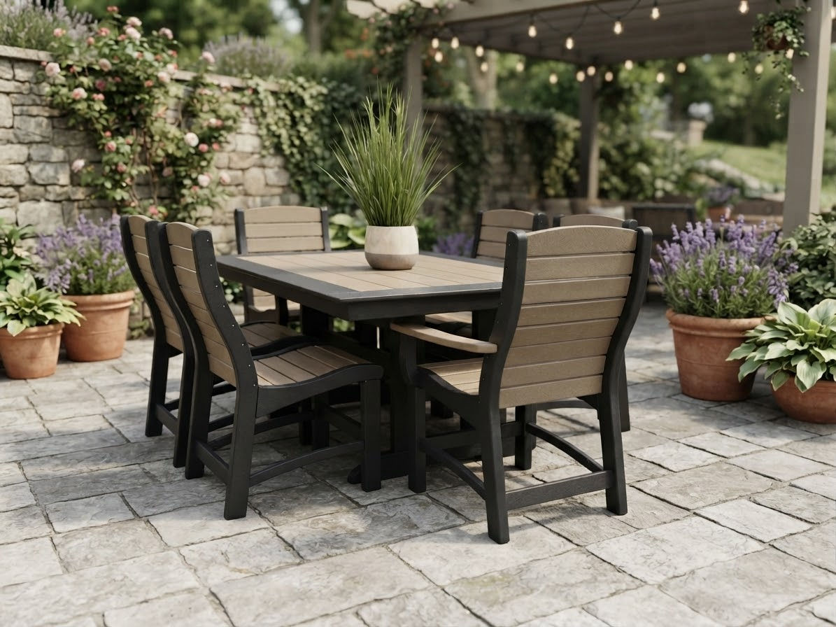 7pc Harbor Dining Set (Weathered Wood/Black)